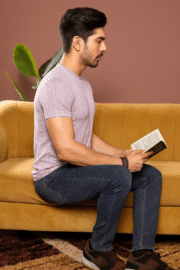 Premium Patterned Lilac T-Shirt – Casual Comfort - Image 2