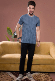 Navy Blue Textured Tee – Everyday Essential