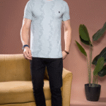 Sky Blue Casual T-Shirt – Subtle Texture