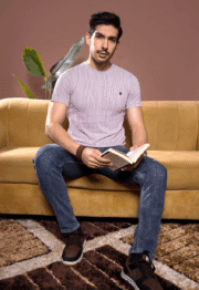 Premium Patterned Lilac T-Shirt – Casual Comfort