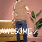 Classic Brown Textured T-Shirt – Bold & Stylish